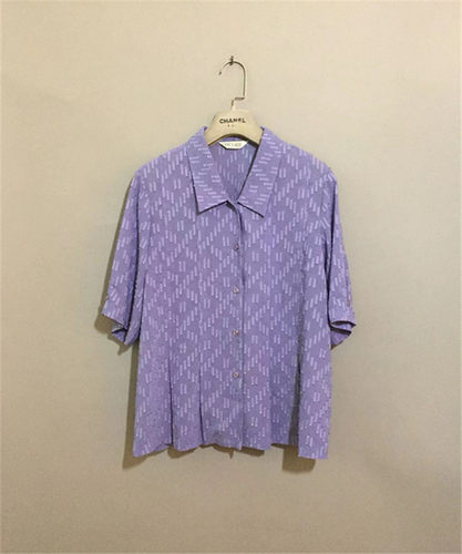 【原 价¥98】vintage  日本制古着RECOLTE紫罗兰透视衬衫