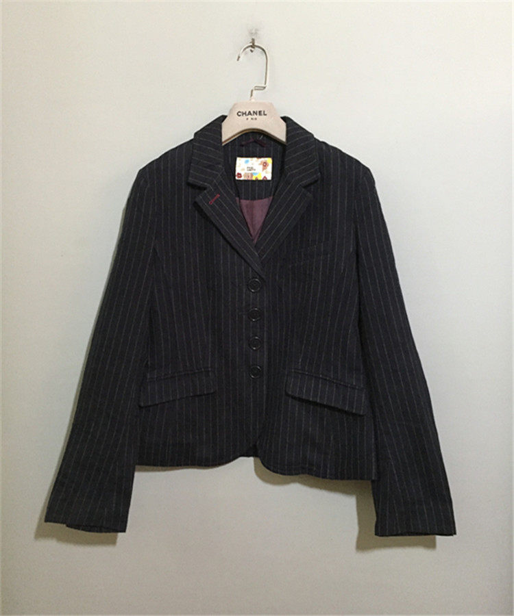 【Sold Out】vintage 英国古着Paul Sm1th Pink黑色竖条纹西服