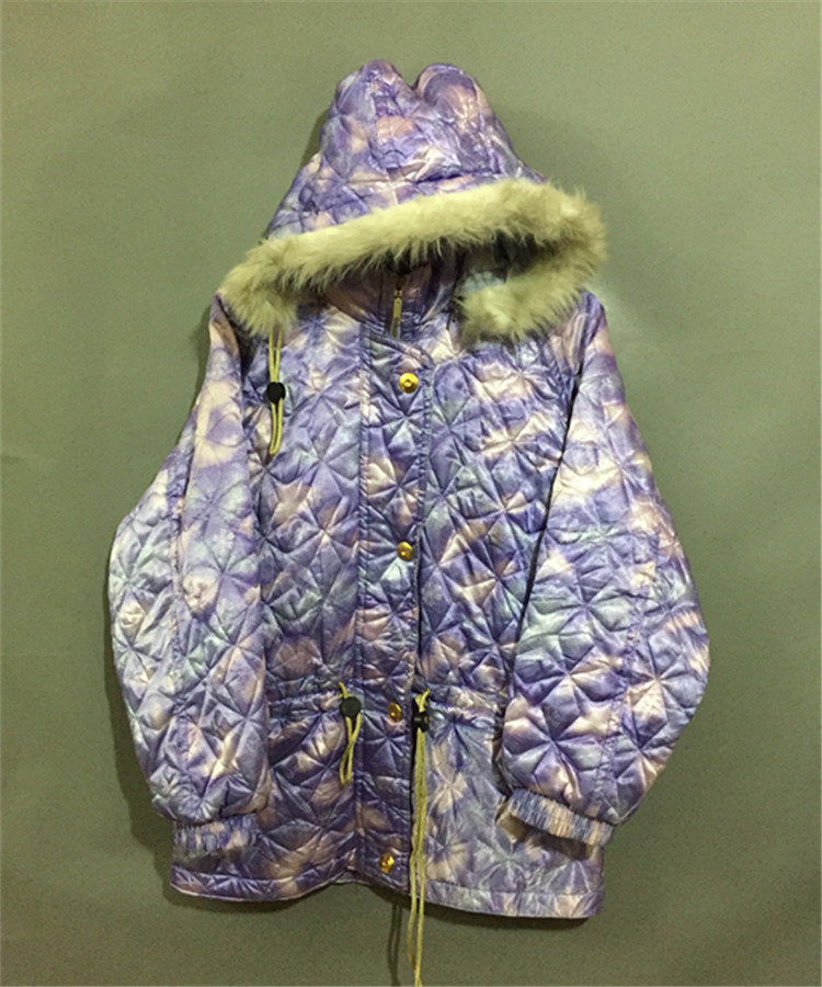 【原 价¥188】vintage  台湾制古着RICHNER可拆帽电光紫滑雪棉服