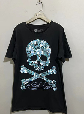 【上新价108】vintage  美国古着2 MON KEYS骷髅头印花无缝体恤