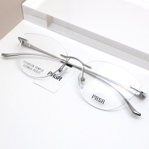 帕莎狸猫框2025年新品优雅无框眼镜架温柔轻盈钛腿眼镜架PJ79013