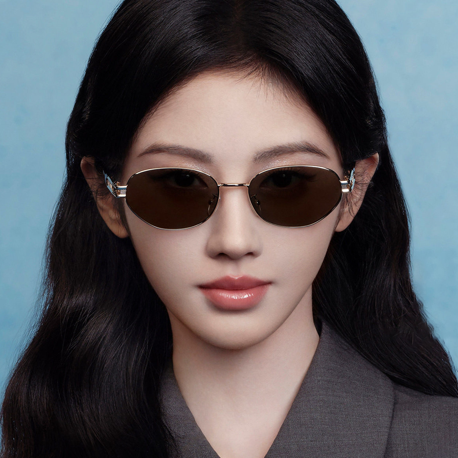 帕莎2026新品太阳镜男女金属椭圆框老钱风轻奢防紫外线墨镜PS2079