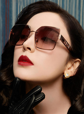 帕莎经典太阳镜女个性无框切边时尚大框显瘦潮街拍防晒墨镜PS2043