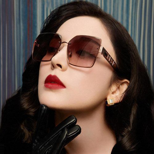 帕莎防晒街拍穿搭无框女士太阳镜