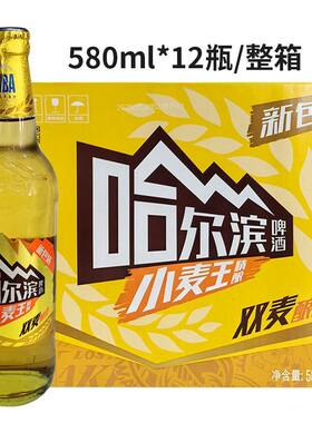 哈尔滨啤酒小麦王啤酒580ml*12瓶整箱包邮