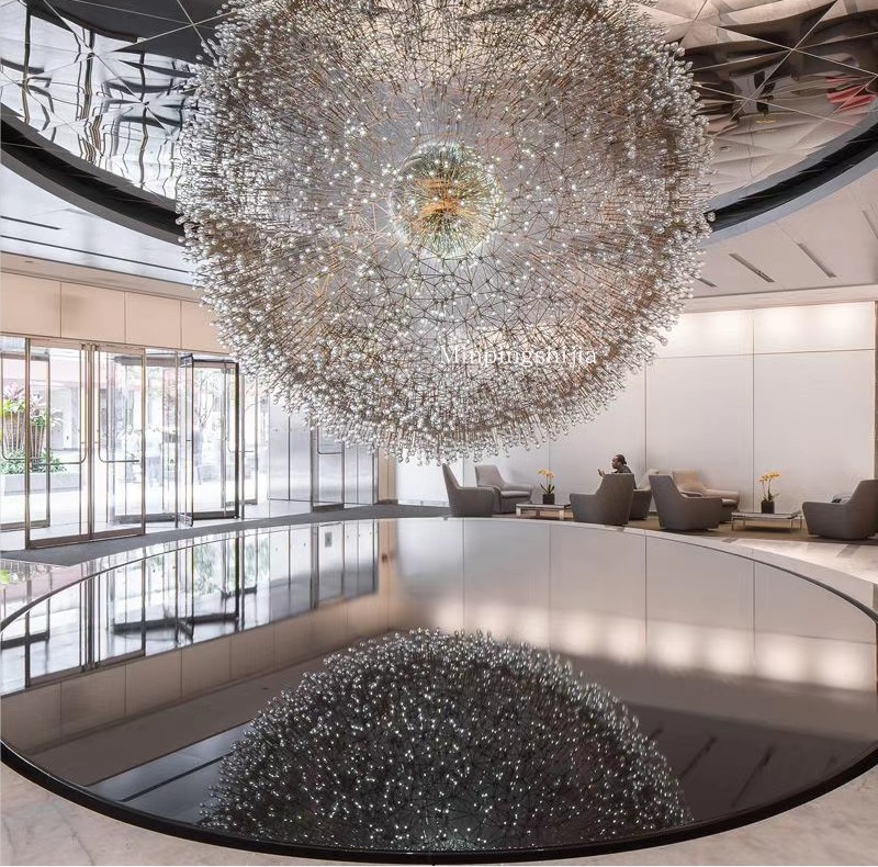 专业非标定制样板房酒店私人会所创意艺术蒲公英吊灯