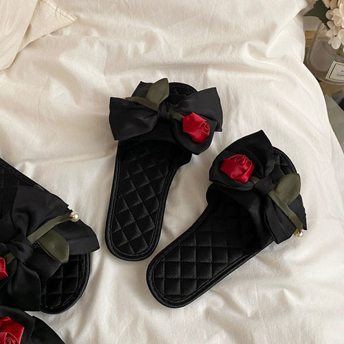 轻便薄底复古小香风一字凉拖鞋