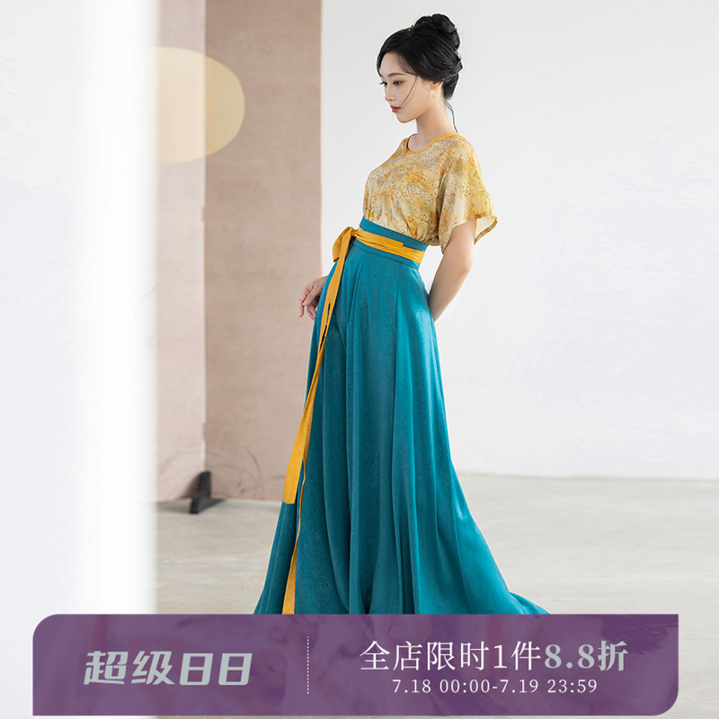 拟梦坦领汉服短袖夏款