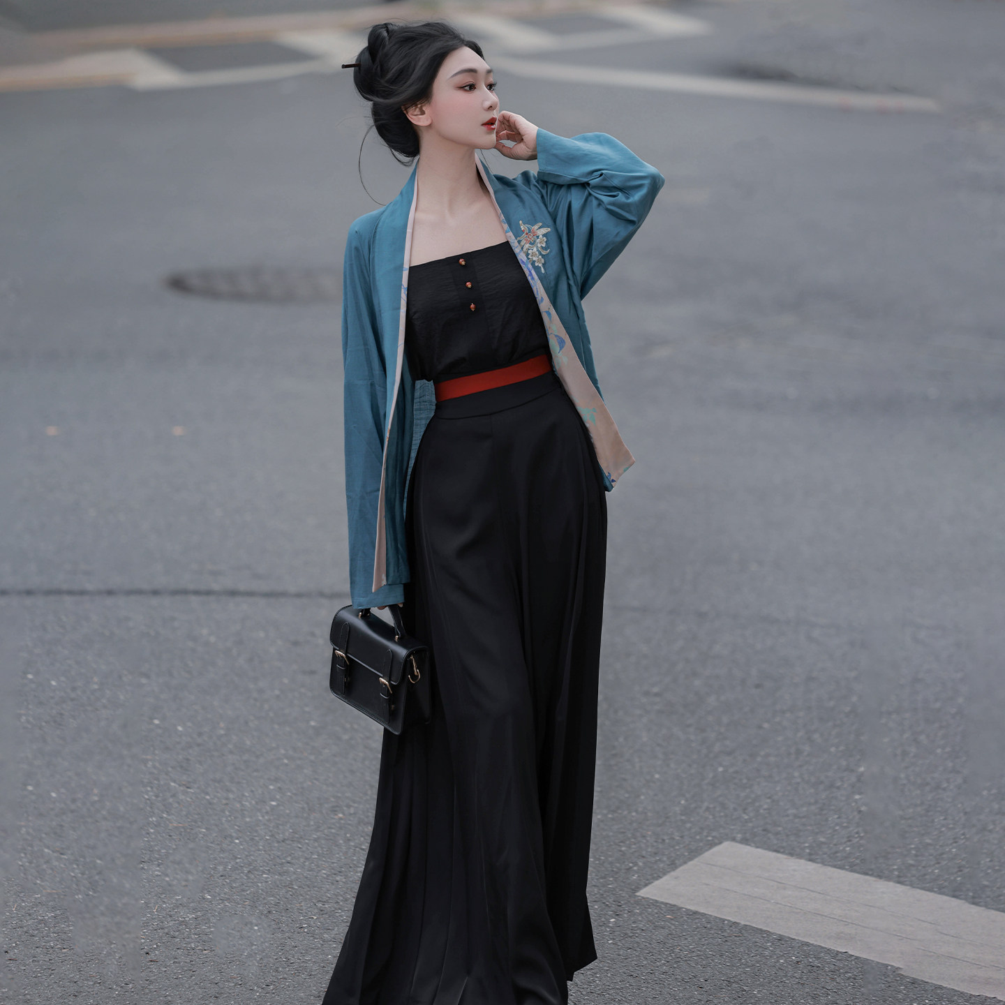 拟梦夏梦微凉 原创宋制飞机袖松紧宋裤口袋刺绣通勤日常春秋汉服,女装/女士精品,汉服套装,淘宝优惠券,粉丝福利购,淘宝优惠卷