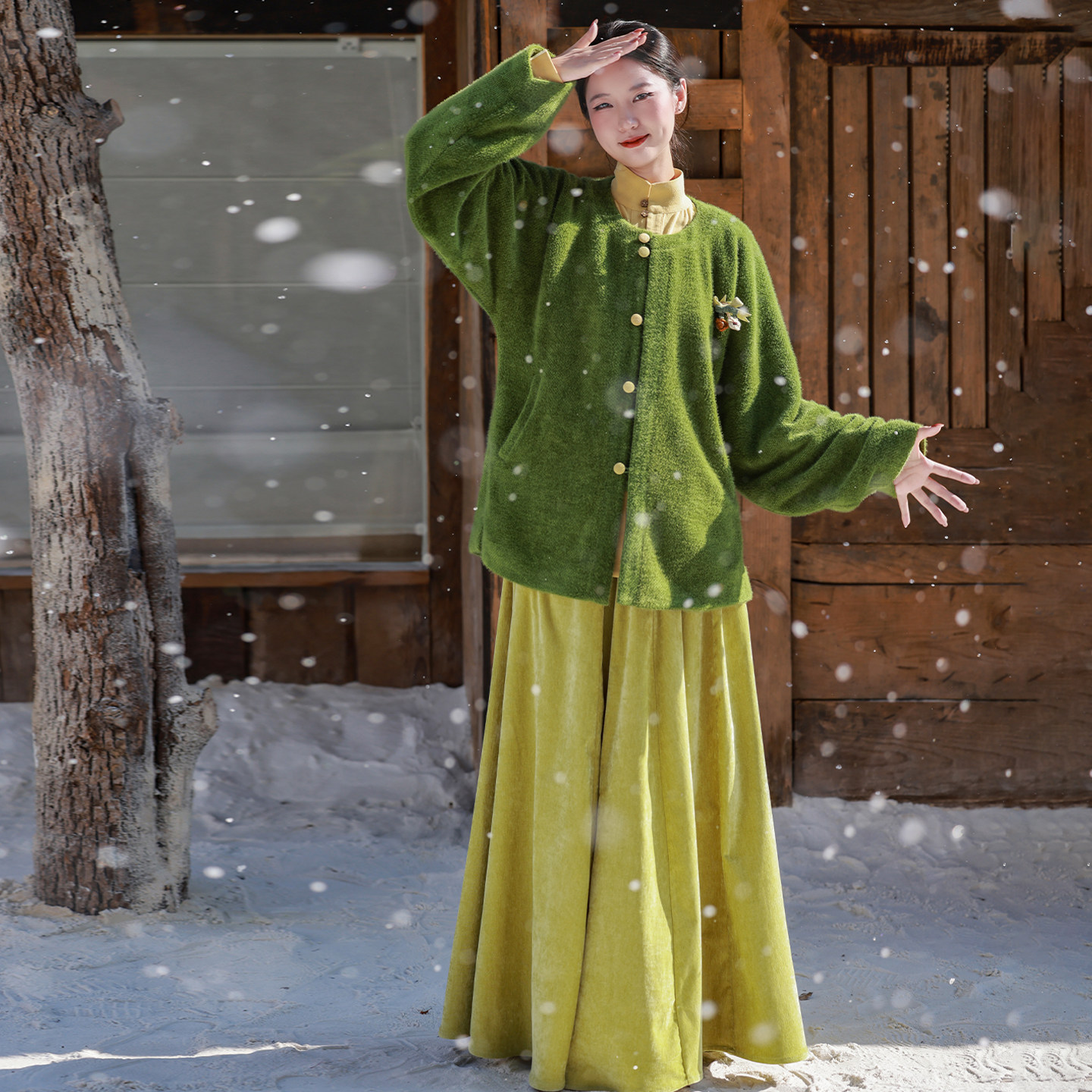 拟梦【初蘅】原创明制圆领短袄棉麻立领衫松紧口袋八破裙秋冬汉服,女装/女士精品,汉服套装,淘宝优惠券,粉丝福利购,淘宝优惠卷