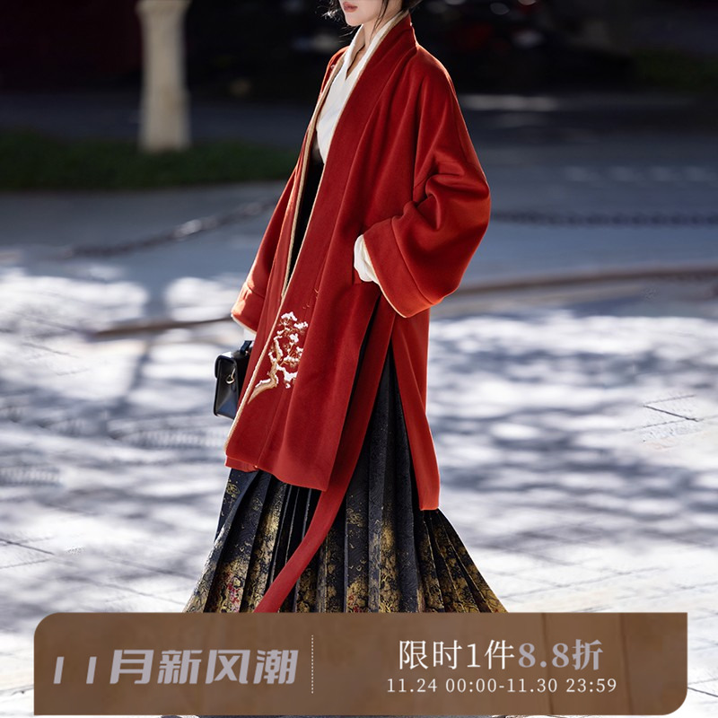 拟梦秋冬红色马面裙汉服