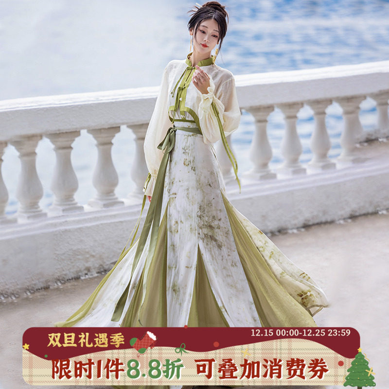 改良汉服拟梦天丝人棉十米摆春夏