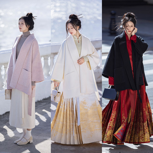 拟梦秋冬羊毛显瘦双面呢外套