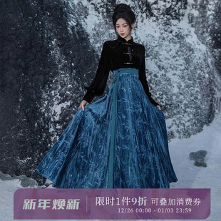 拟梦雪竹 丝绒破裙4.5米摆春秋冬百搭斯嘉丽绿雀蓝橘红 多色基础款