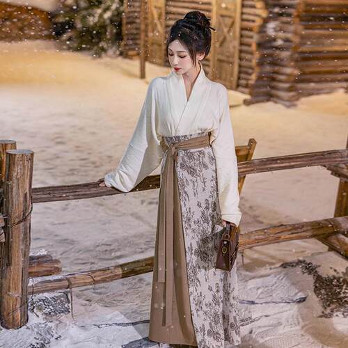 日常宋制汉服针织面料厚实保暖