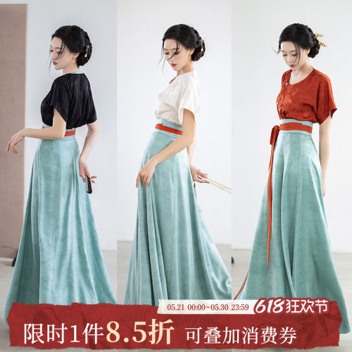 拟梦唐风汉服短袖夏款