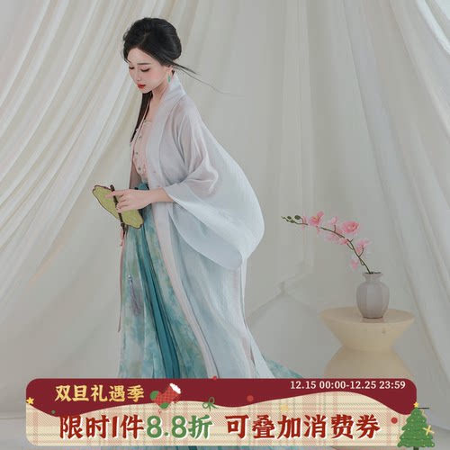 拟梦长干寺清冷风宋制汉服套装