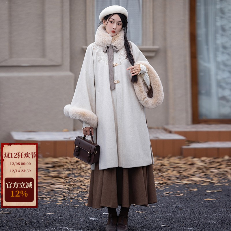 拟梦冬呢子圆领袄美拉德日常汉服