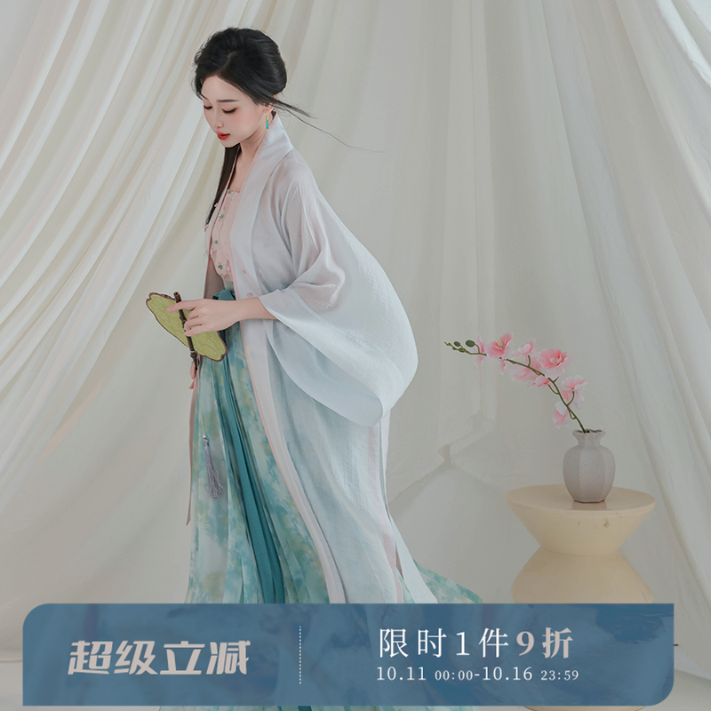 拟梦长干寺清冷风宋制汉服套装