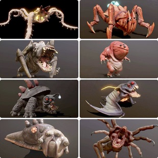 unity3d怪物海怪建模克苏鲁异形模型包带动画动作变异生物怪兽u3d