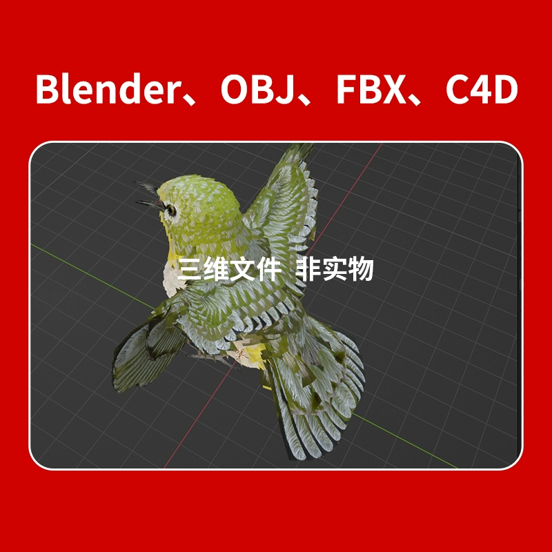 小鸟基础姿势3D模型blender建模C4D素材OBJ文件下载295