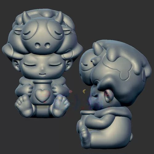 dlmoo迪莫奶牛三维立体图3d打印stl文件圆雕图雕刻机3d模型2395