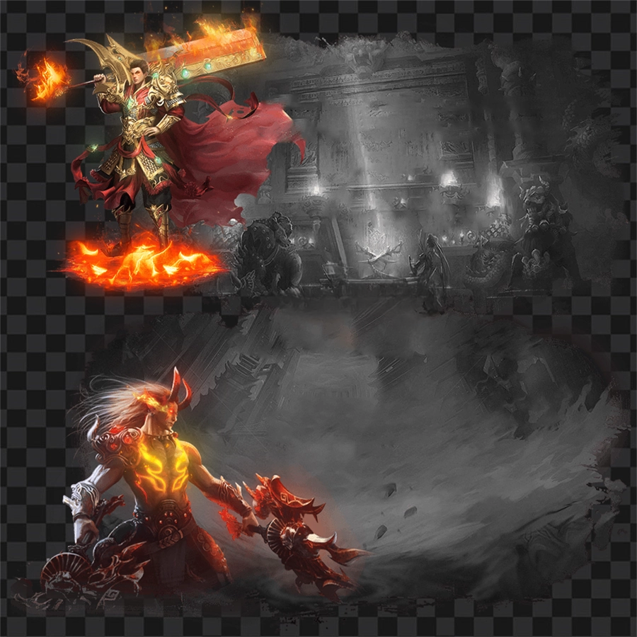 传奇UI素材同剧情纯白无字特效对话框一套8组UI界面PNG格式 UI153