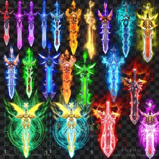 传奇宝剑素材 21组进阶动态 神剑NPC光柱 特殊神器法宝装备 NPC28