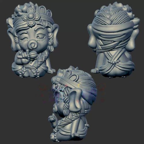 象神象宝象姐姐三维立体图3d打印stl文件圆雕图雕刻机3d模型2188