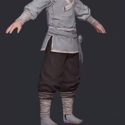 maya c4d古风古代武侠风书生人物角色带骨骼绑定游戏3D模型3dmax