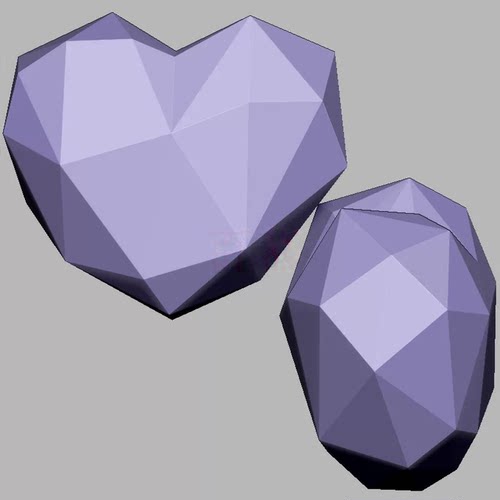 爱心切面三维立体图圆雕图STL文件雕刻机3D模型2506