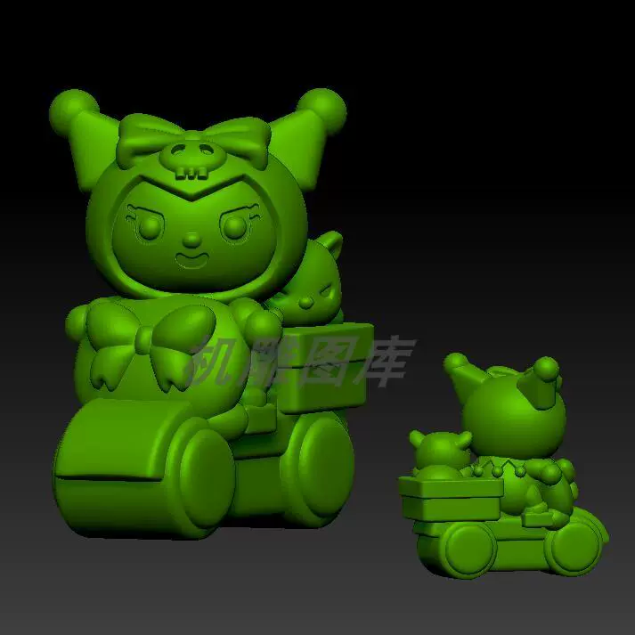 骑车库洛米三维立体卡通圆雕图STL文件三丽鸥3D打印模型C208