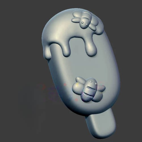 蜂蜜冰淇淋 雪糕冰棒三维立体图圆雕图stl文件雕刻机3d模型1170