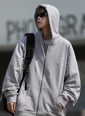 美式潮牌男士连帽开衫卫衣夹克