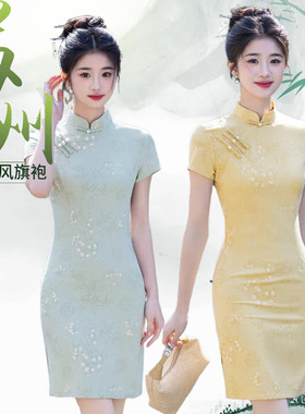 棉麻少女小个子显瘦日常苏州旗袍