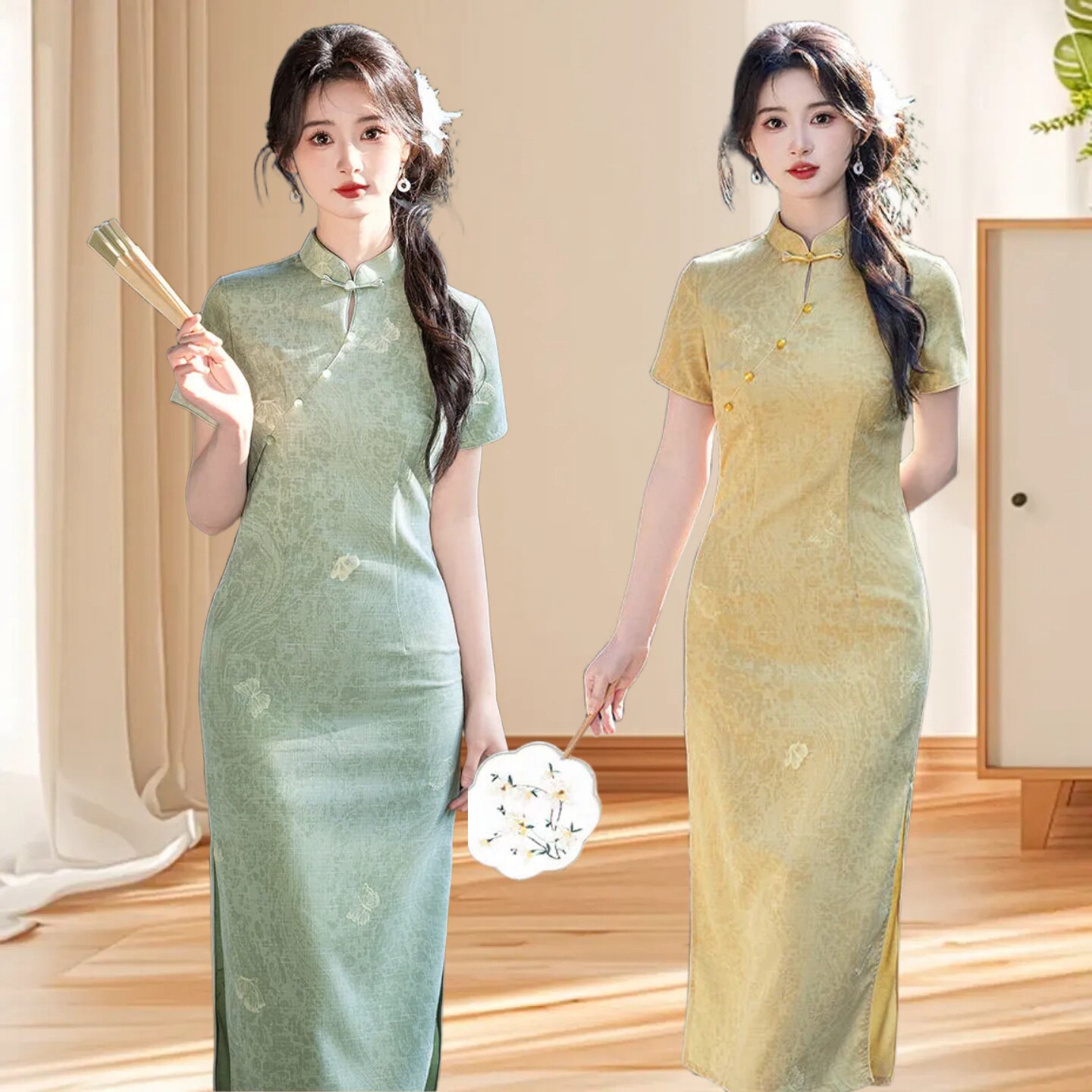 改良日常国风短袖提花小个子显高新中式送考单层苏州旗袍新款2026