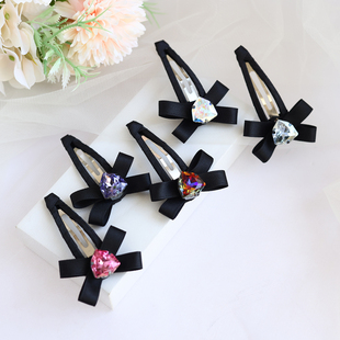 施家水晶掰掰发夹 边夹 韩国进口新款镶钻饰品脑勺边夹刘海发卡