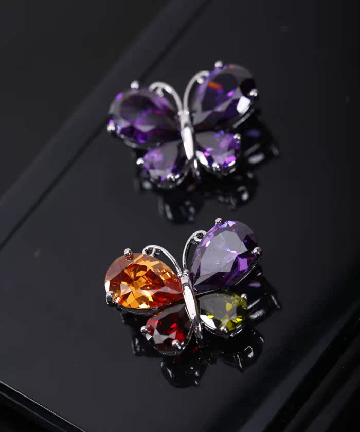 Broche femme en cristal naturel pierres semi-précieuses - Ref 1176302 Image 4