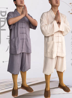 妙庄严禅修僧服竹节麻直销唐装