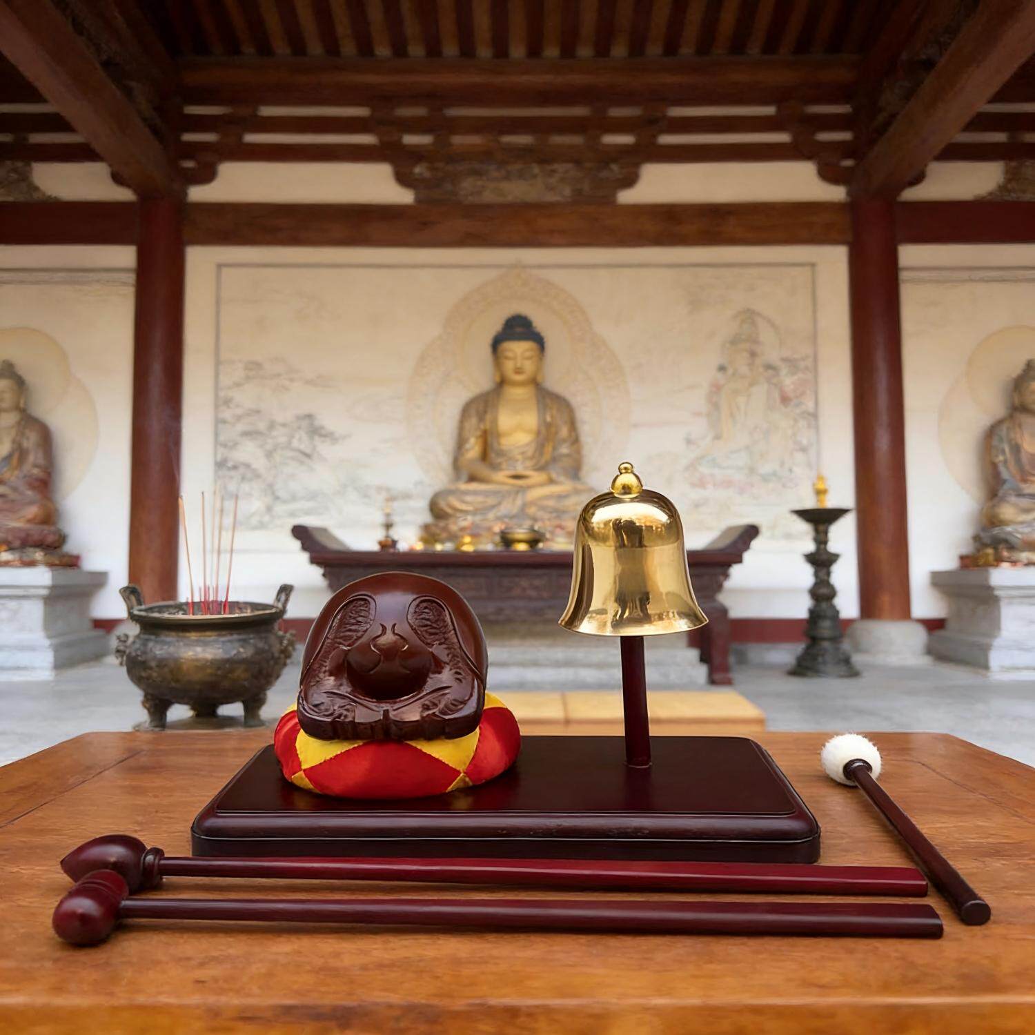 禅修法器佛具用品诵经黄铜地钟