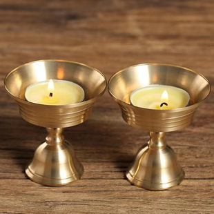 福慧佛具黄铜油酥灯灯座加厚佛前供灯长明灯家用固体液体两用贡灯
