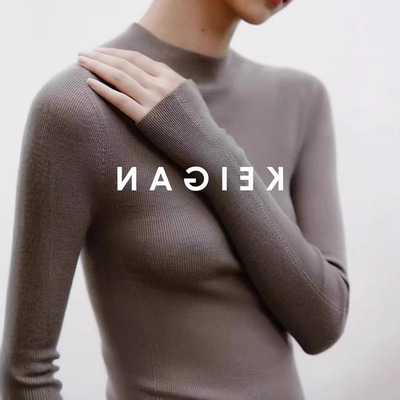 高级感软糯半高领针织打底衫女秋冬修身显瘦长袖毛衣内搭正肩上衣