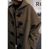 返场STILLYOU韩剧女主连帽牛角扣粗毛呢大衣女小个子中长绗棉外套