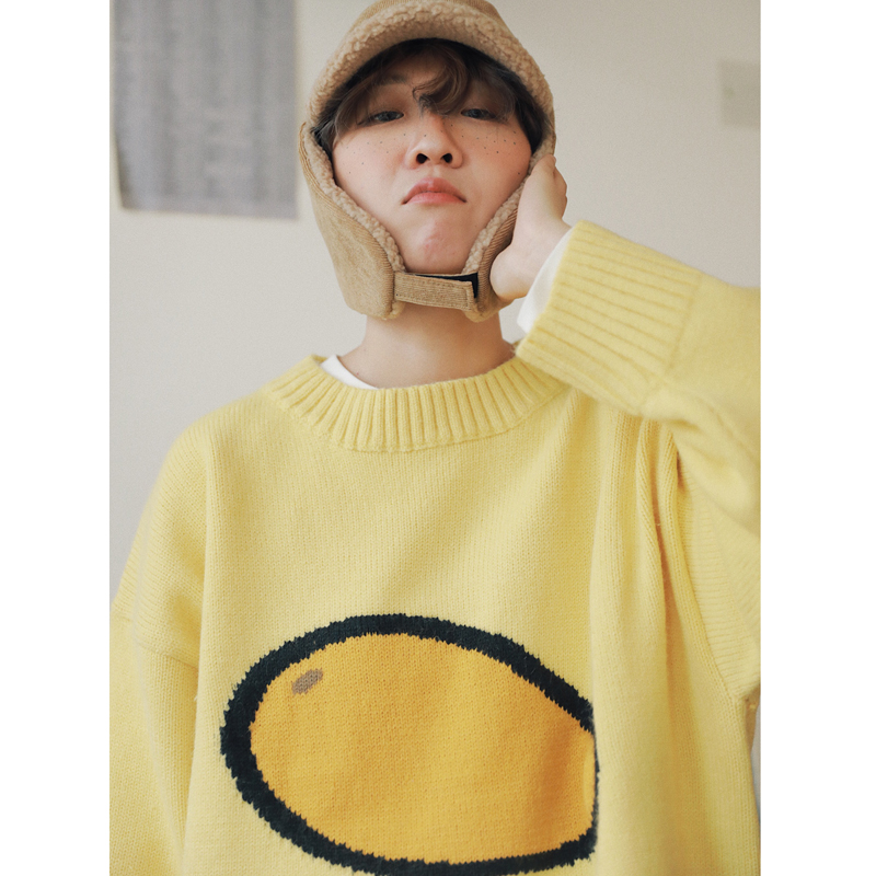 STILLYOU趣味水果圆领毛衣