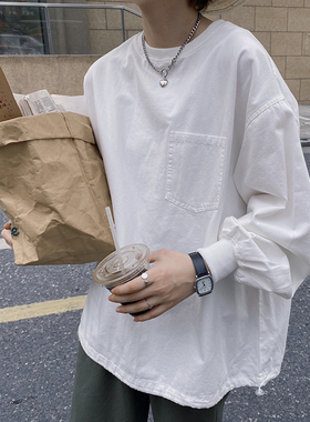 STILLYOU原创趣味线条刺绣衬衫女圆领宽松套头长袖中性纯棉上衣秋