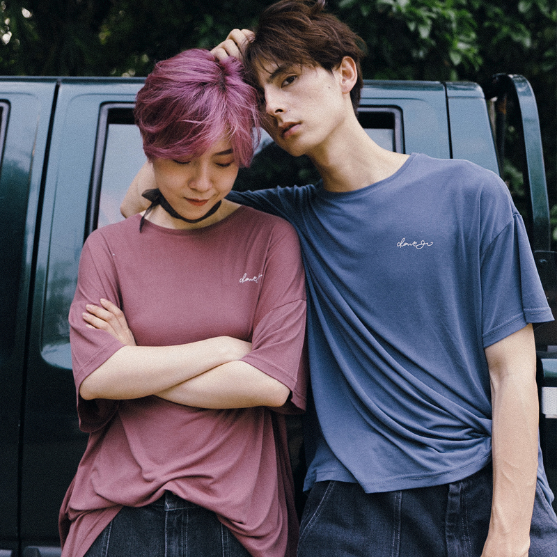 STILL YOU×ÔÖÆ´¿É«×Öĸ³±Á÷t-shirt¶ÌÐäÄÐÅ®2018пîÇéÂÂ×°TÐô