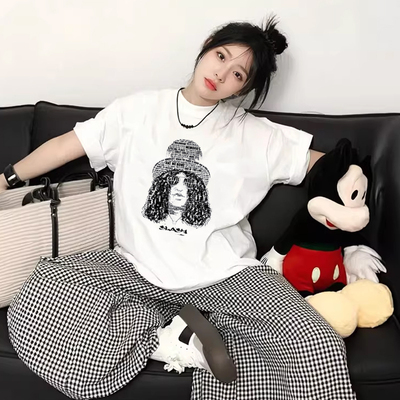 摇滚T恤Guns'N'Roses枪炮与玫瑰枪花乐队印花纯棉短袖男女上衣服