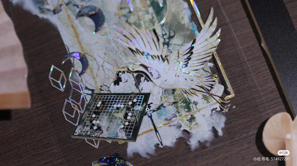 分装wines夜衍棋篇/墨语非牵 特材手帐胶带古风围棋屏风拼贴背景