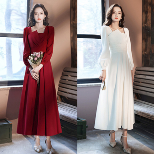 大码敬酒服新娘2025新款法式轻奢订婚礼服女高级感回门宴会礼服裙