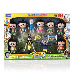 变形玩具葫芦娃金刚套装摆件老爷爷手办美人蛇蝎子妖精公仔人偶